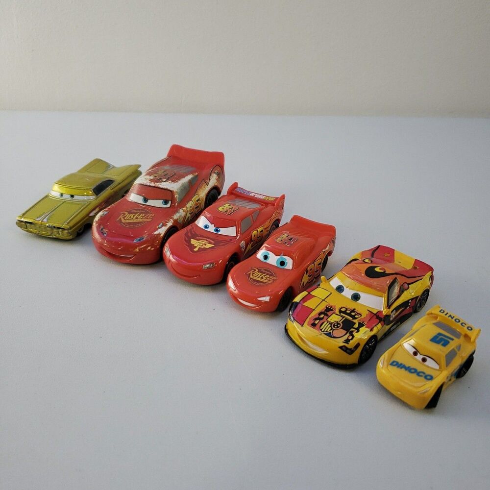 Disney Pixar Cars Lot Of 6 Diecast Plastic McQueen Ramone Impala